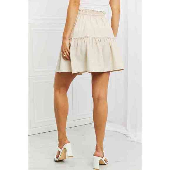 Zenana Carefree Linen Ruffle Skirt - Picture 2 of 5